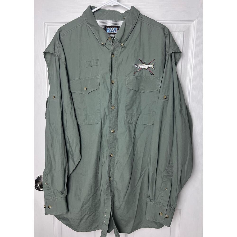 Okeefe's Reef Vented Fishing Shirt Long Sleeve Button-Up Men's Size XXL